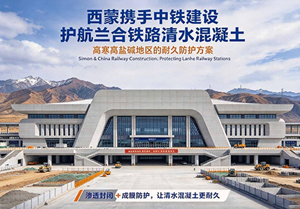 西蒙携手中铁建设 护航兰合铁路高铁站清水混凝土耐久性能